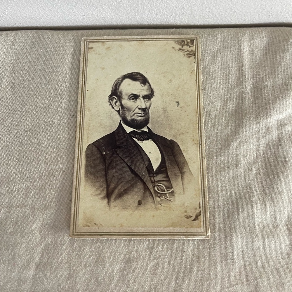 Abraham Lincoln Portrait Card Carte De Visite CDV Picture Photo Rare Negative - Picture 2 of 6